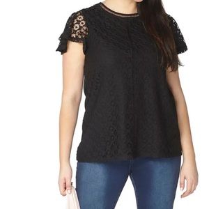 Evans lace overlay top